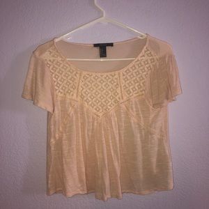 Forever 21 detailed light pink tee